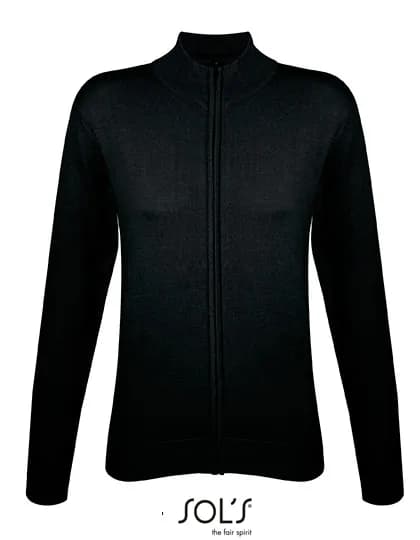 Women´s Zipped Knitted Cardigan Gordon - Black