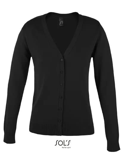 Women´s Golden V-Neck Knitted Cardigan - Black
