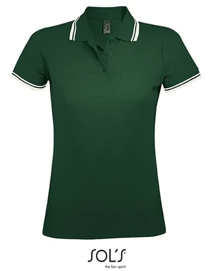 Women´s Polo Shirt Pasadena - Forest Green/White