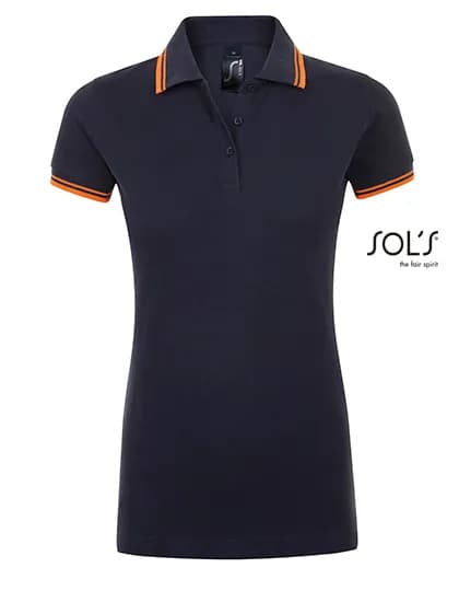 Women´s Polo Shirt Pasadena - French Navy/Neon Orange