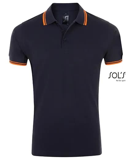 Men´s Polo Shirt Pasadena - French Navy/Neon Orange