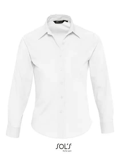 Popeline-Blouse Executive Long Sleeve - White