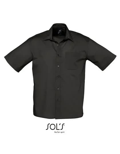 Popeline-Shirt Bristol Short Sleeve - Black