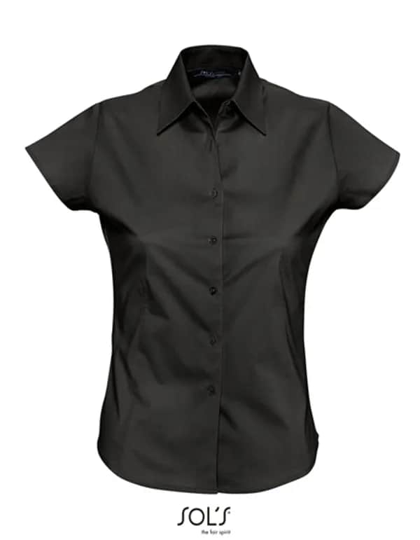 Women´s Stretch-Blouse Excess Short Sleeve - Black