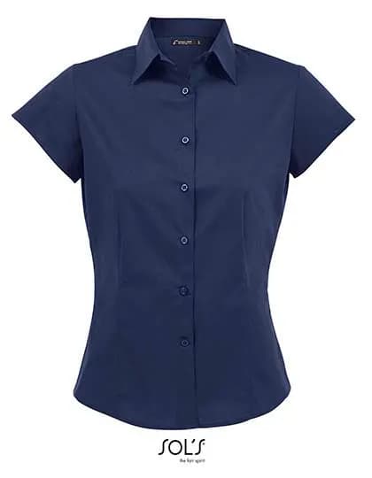 Women´s Stretch-Blouse Excess Short Sleeve - Dark Blue