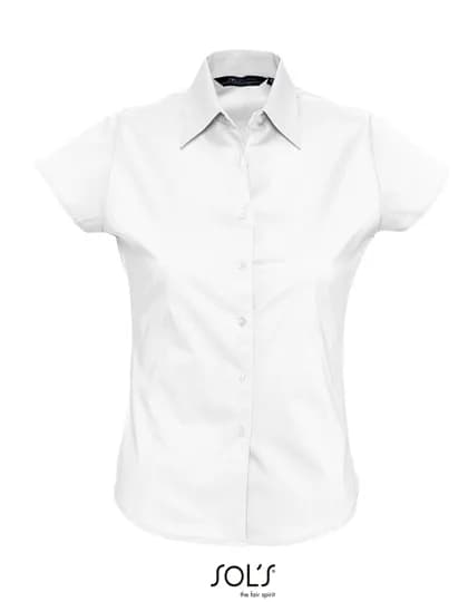 Women´s Stretch-Blouse Excess Short Sleeve - White