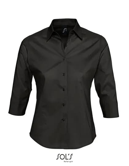 Women´s Stretch-3/4-Sleeve Blouse Effect - Black