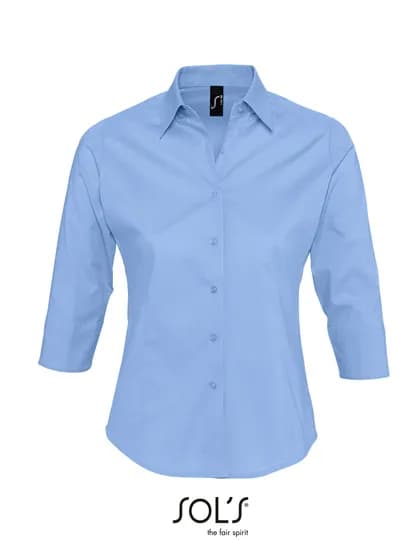 Women´s Stretch-3/4-Sleeve Blouse Effect - Bright Sky
