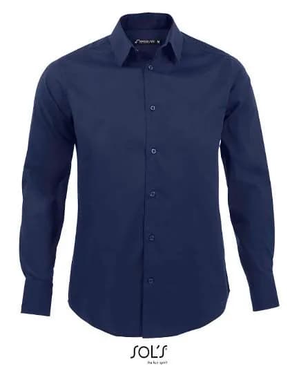 Men´s Stretch-Shirt Brighton Long Sleeve - Dark Blue