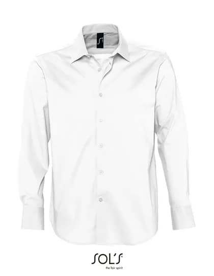 Men´s Stretch-Shirt Brighton Long Sleeve - White