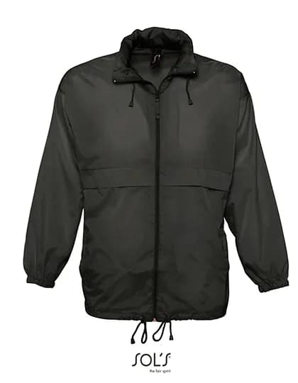 Unisex Windbreaker Surf Jacket - Black