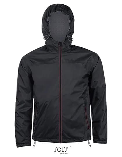 Unisex Lined Windbreaker Skate Jacket - Black/Red