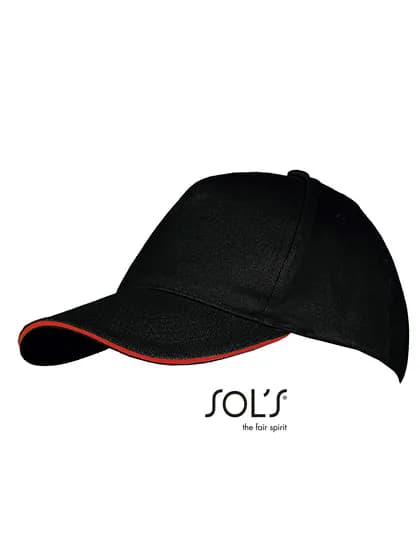 Five Panels Cap Long Beach - Black/Red