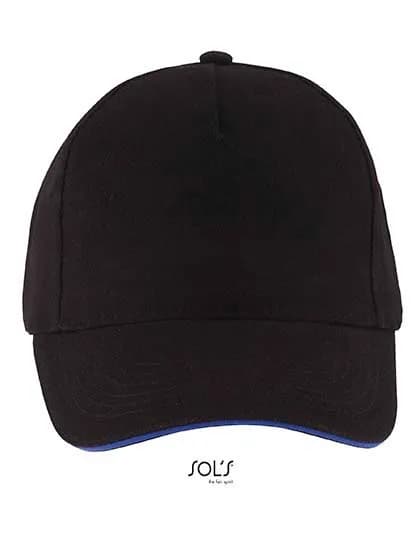 Five Panels Cap Long Beach - Black/Royal Blue 241