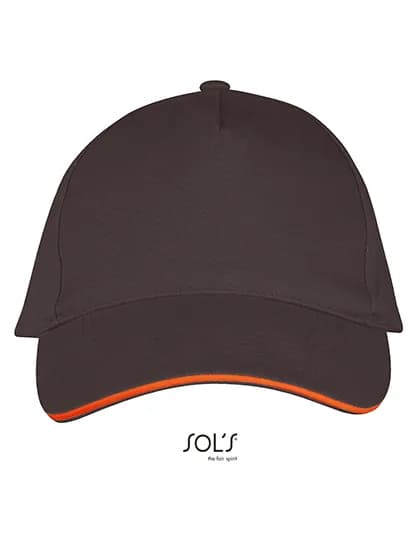 Five Panels Cap Long Beach - Dark Grey (Solid)/Orange