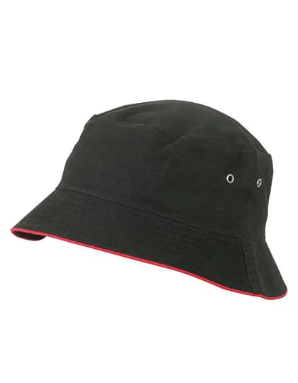 Fisherman Piping Hat - Black/Red