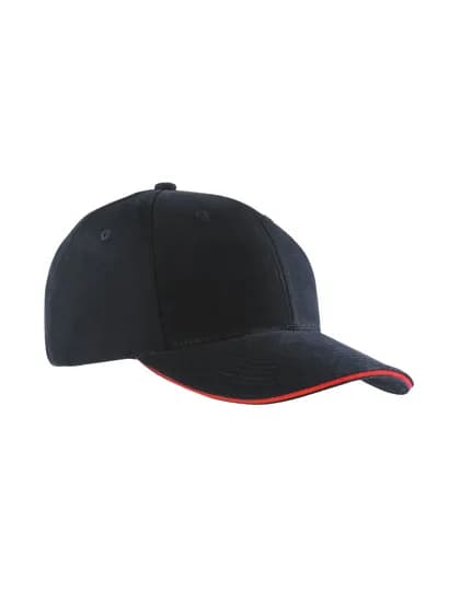 6-Panel Sandwich Cap - Black/Red