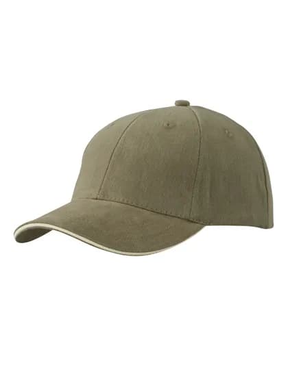 6-Panel Sandwich Cap - Olive/Beige