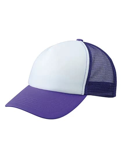 5-Panel Polyester Mesh Cap - White/Lilac