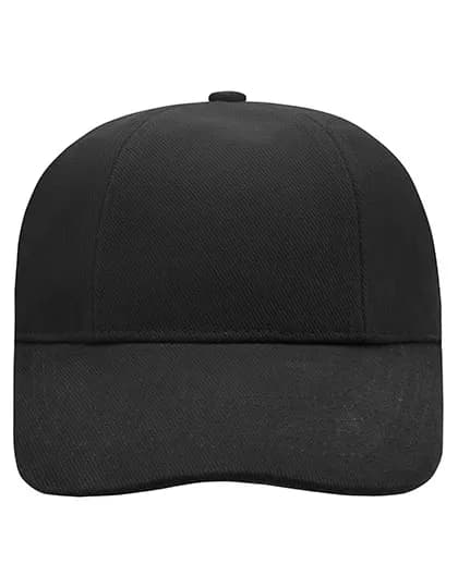 Turned 6 Panel Cap Laminated - Black