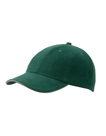 6-Panel Raver Sandwich Cap - Dark Green/Beige