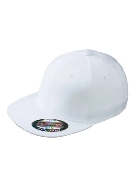 6 Panel Flexfit® Flat Peak Cap - White
