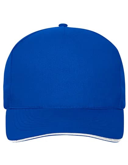 5 Panel Sandwich Cap Bio Cotton - Royal/White