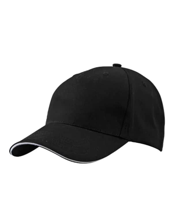 5 Panel Sandwich Cap - Black/Light Grey