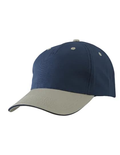 5 Panel Sandwich Cap - Navy/Beige/Navy