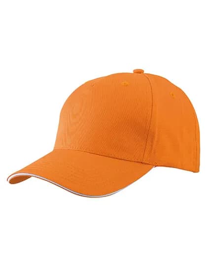 5 Panel Sandwich Cap - Orange/White
