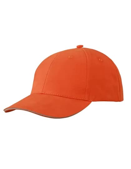 Light Brushed Sandwich Cap - Dark Orange/Beige