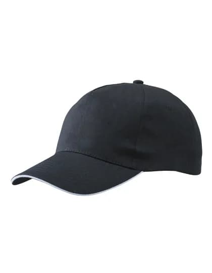 5 Panel Promo Sandwich Cap - Black/White