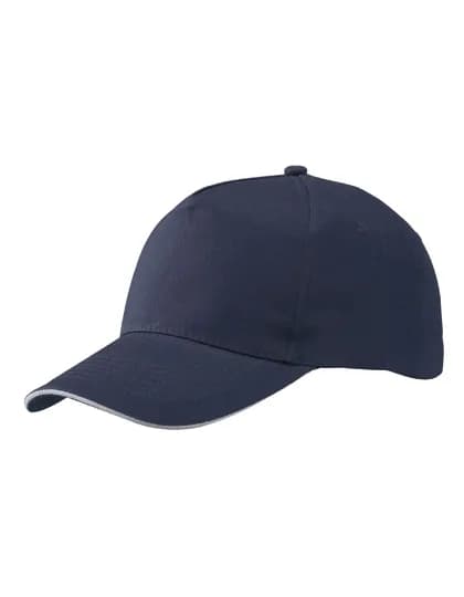 5 Panel Promo Sandwich Cap - Navy/White
