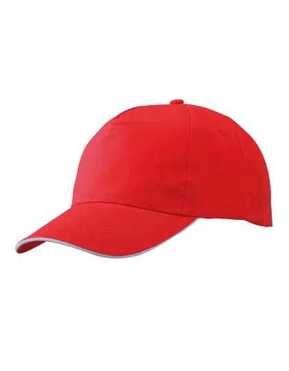 5 Panel Promo Sandwich Cap - Red/White
