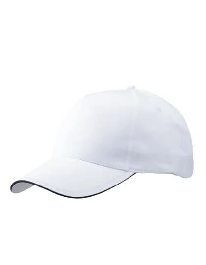 5 Panel Promo Sandwich Cap - White/Navy