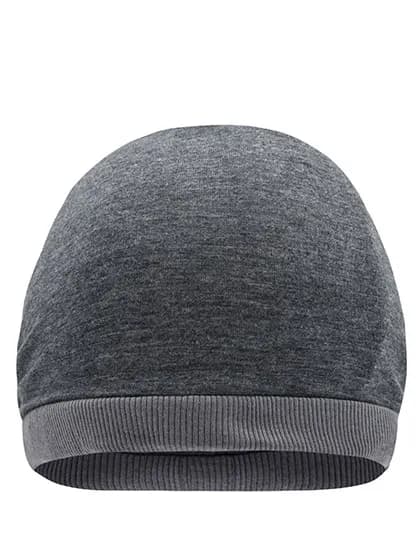 Heather Summer Beanie - Black Melange/Dark Grey