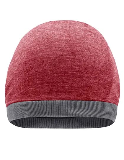 Heather Summer Beanie - Wine Melange/Dark Grey