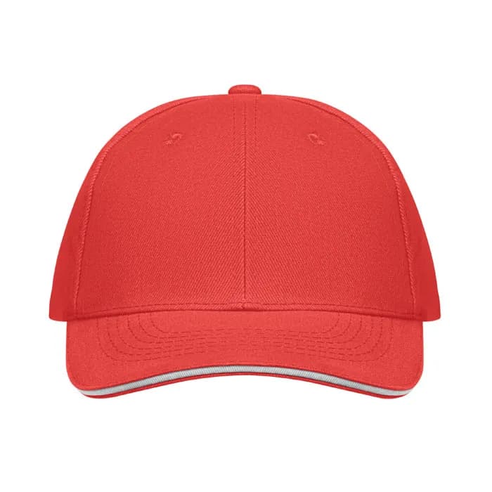 BASEBALL CAP 6 PANELS 260G/M² - BUFFALO - Weiß/rot