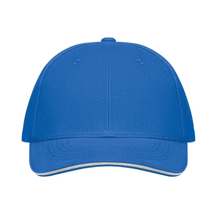 BASEBALL CAP 6 PANELS 260G/M² - BUFFALO - Weiß/blau