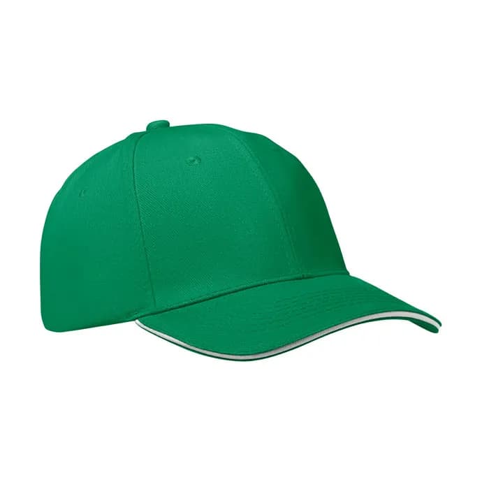 BASEBALL CAP 6 PANELS 260G/M² - BUFFALO - Präriegrün/Weiß
