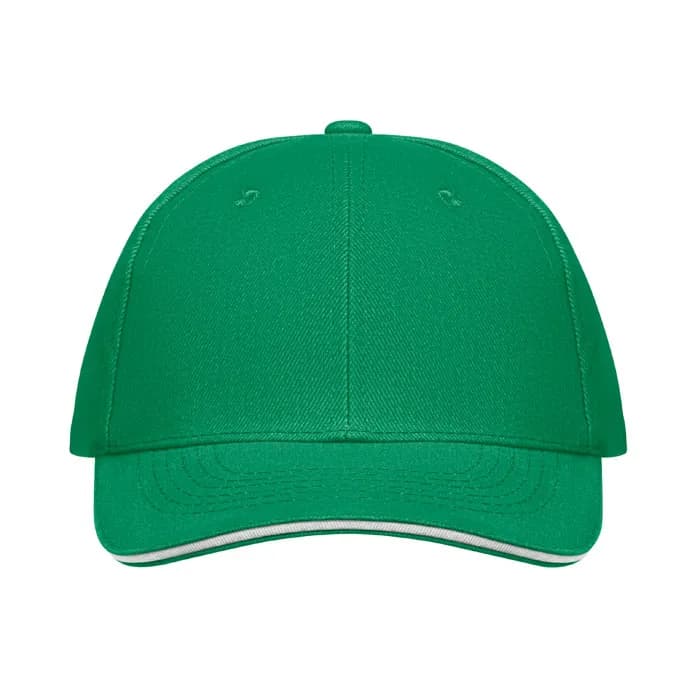 BASEBALL CAP 6 PANELS 260G/M² - BUFFALO - Präriegrün/Weiß