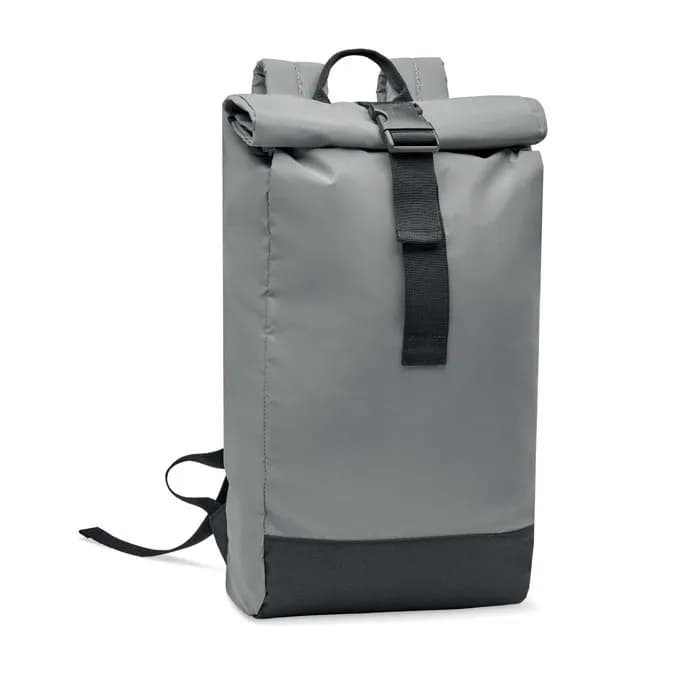 Reflektierender Rucksack - BRIGHT ROLLPACK - Mattsilber
