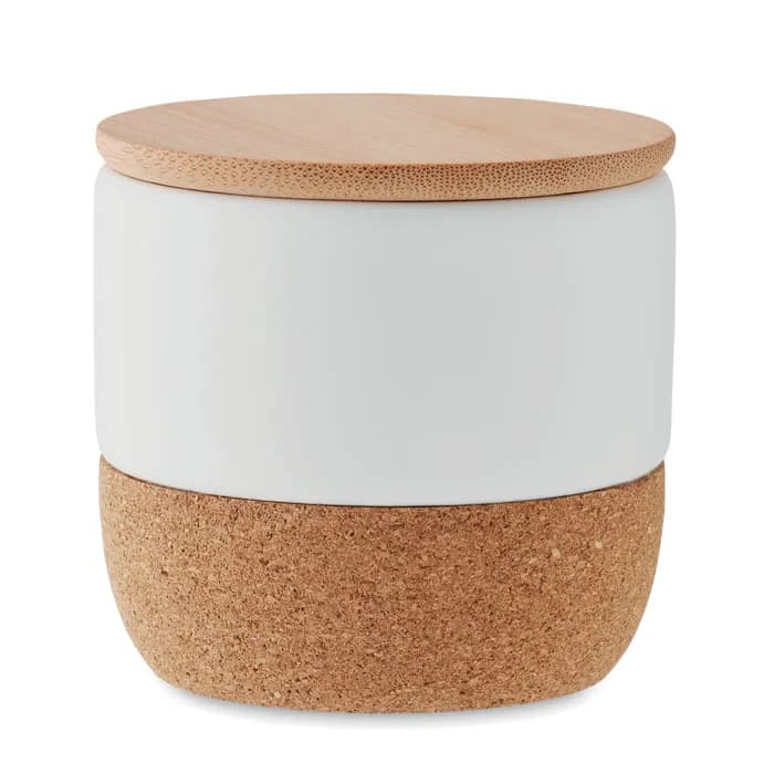 Kerze im Steinguttopf 80 g - MENKAURE - Weiß