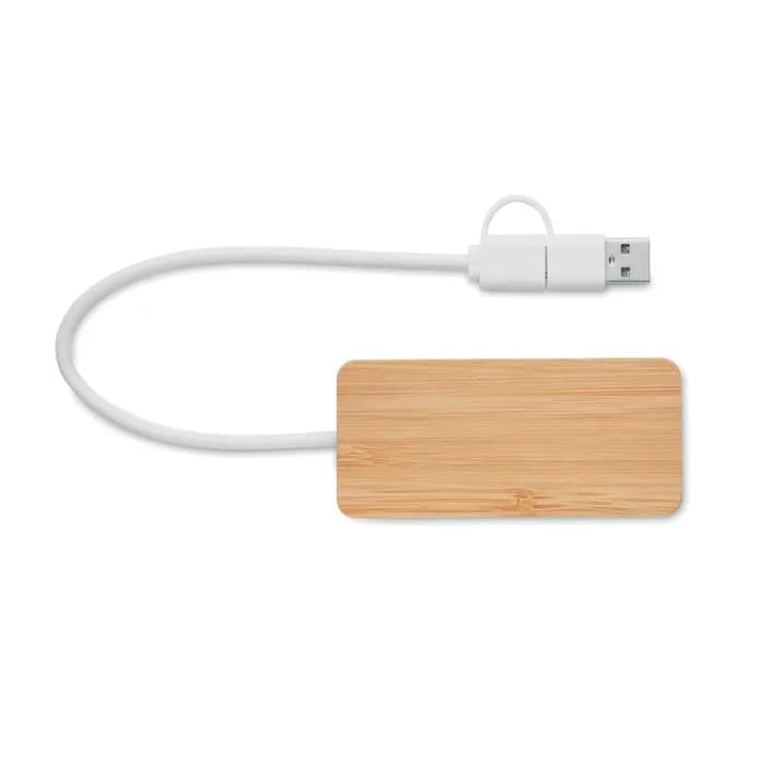 3 Port USB Hub - HUBBAM - Holz