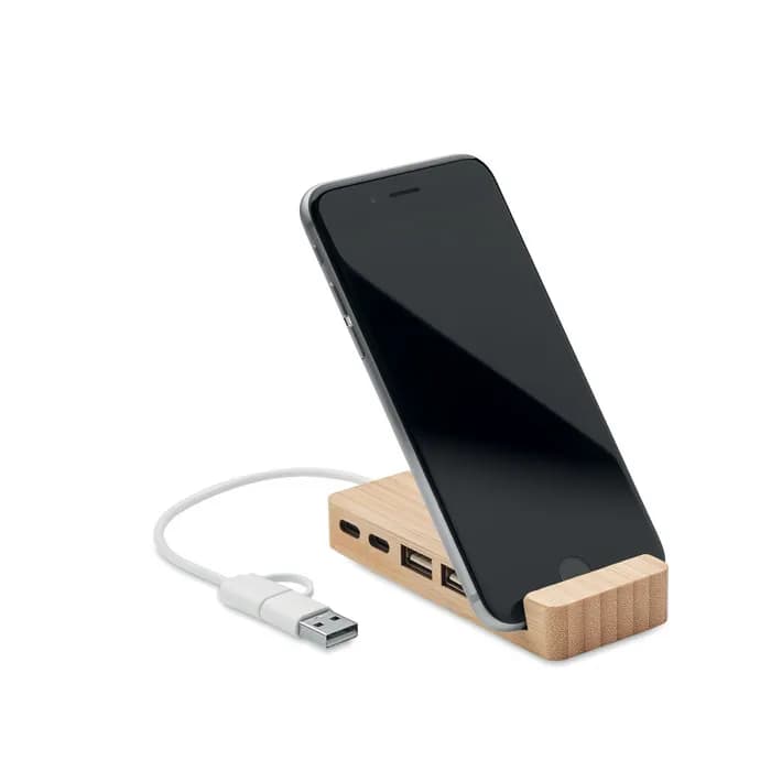 4 Port USB Hub - HUBSTAND - Holz