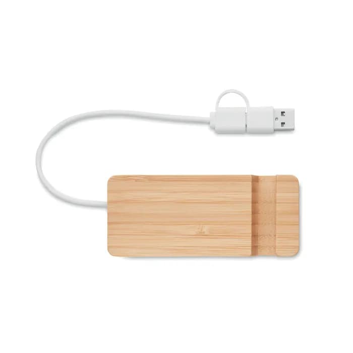 4 Port USB Hub - HUBSTAND - Holz