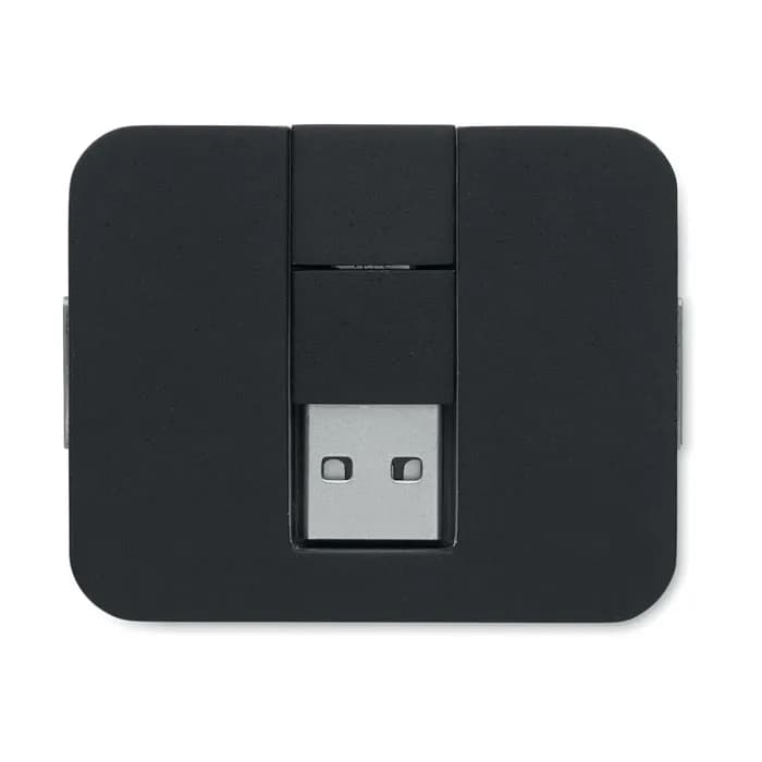 4 Port USB Hub - SQUARE-C - Schwarz