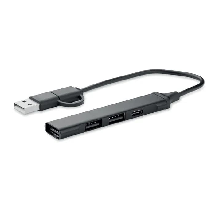 4 Port USB Hub - CURRENT - Schwarz