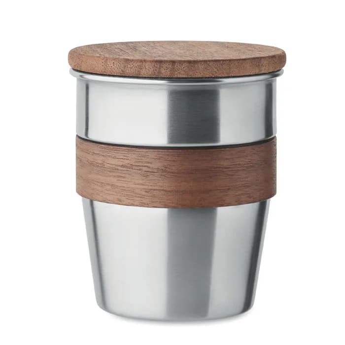 Einwandiger Becher 350 ml - WALNUT - Mattsilber