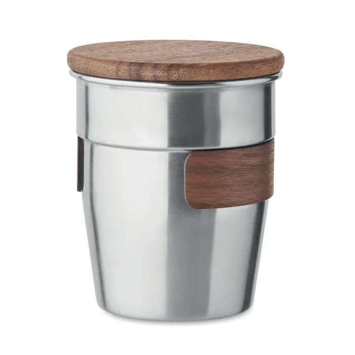Einwandiger Becher 350 ml - WALNUT - Mattsilber